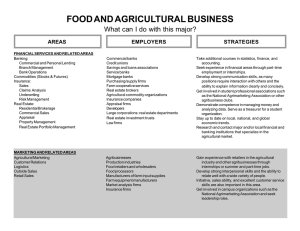 FOOD AND AGRICULTURAL BUSINESS What can I do with this major? STRATEGIES AREAS