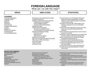 FOREIGN LANGUAGE What can I do with this major? STRATEGIES EMPLOYERS