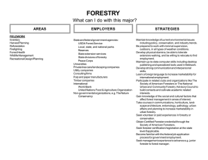 FORESTRY What can I do with this major? STRATEGIES AREAS