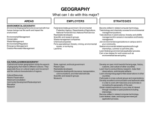 GEOGRAPHY What can I do with this major? STRATEGIES AREAS