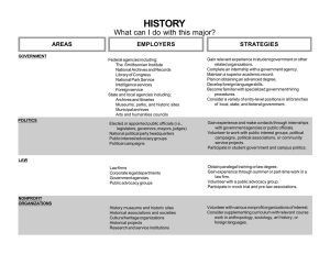 HISTORY What can I do with this major? STRATEGIES AREAS