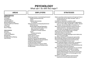 PSYCHOLOGY What can I do with this major? AREAS EMPLOYERS