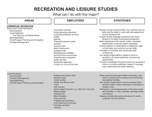 RECREATION AND LEISURE STUDIES What can I do with this major? STRATEGIES AREAS