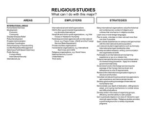 RELIGIOUS STUDIES What can I do with this major? STRATEGIES AREAS