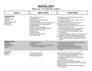 SOCIOLOGY What can I do with this major? EMPLOYERS STRATEGIES