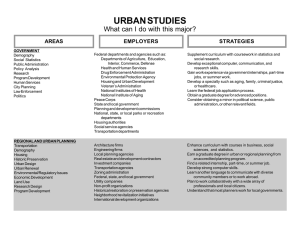 URBAN STUDIES What can I do with this major? EMPLOYERS STRATEGIES