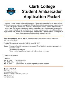 Clark College Student Ambassador Application Packet