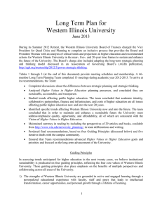 Long Term Plan for Western Illinois University  June 2013
