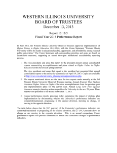 WESTERN ILLINOI S UNIVERSITY BOARD OF TRUSTEES December 13, 2013 Report 13.12/5