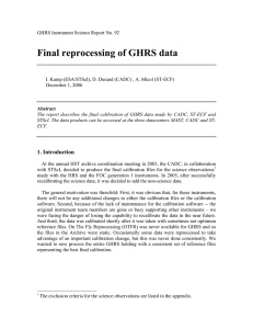 Final reprocessing of GHRS data