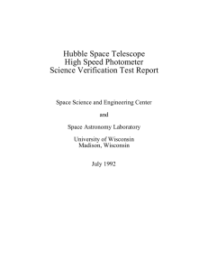 Hubble Space Telescope High Speed Photometer Science Verification Test Report