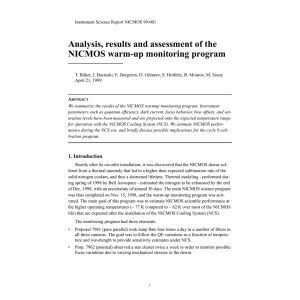 Analysis, results and assessment of the NICMOS warm-up monitoring program