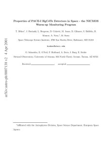 Properties of PACE-I HgCdTe Detectors in Space - the NICMOS