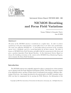 NICMOS Breathing and Focus Field Variations SPACE TELESCOPE