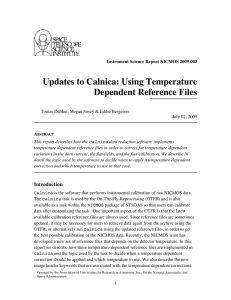 Updates to Calnica: Using Temperature Dependent Reference Files