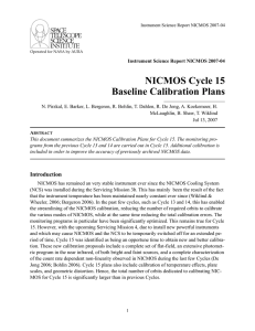 NICMOS Cycle 15 Baseline Calibration Plans