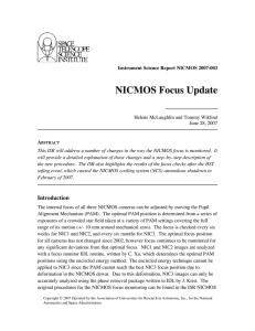 NICMOS Focus Update