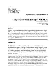 Temperature Monitoring of NICMOS