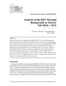 Analysis of the HST Thermal Background as Seen by NICMOS + NCS