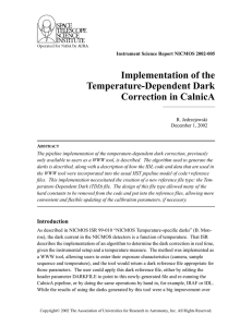 Implementation of the Temperature-Dependent Dark Correction in CalnicA