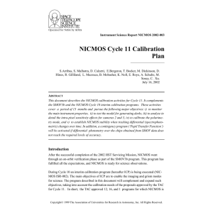 NICMOS Cycle 11 Calibration Plan