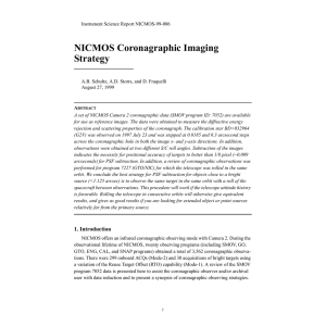 NICMOS Coronagraphic Imaging Strategy