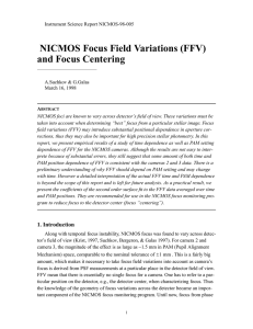 NICMOS Focus Field Variations (FFV) and Focus Centering