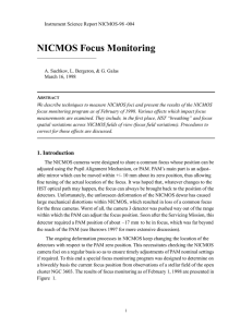 NICMOS Focus Monitoring