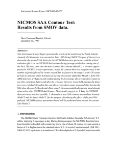 NICMOS SAA Contour Test: Results from SMOV data.