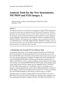 Analysis Tools for the New Instruments: NICMOS and STIS images. I.