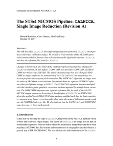 The STScI NICMOS Pipeline: , Single Image Reduction (Revision A) CALNICA