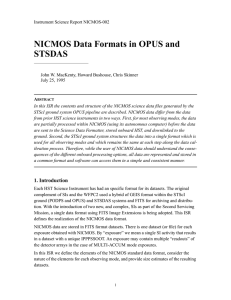 NICMOS Data Formats in OPUS and STSDAS