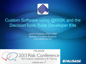 Custom Software using @RISK and the DecisionTools Suite Developer Kits