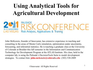 Using Analytical Tools for Agricultural Development