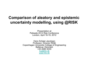 Comparison of aleatory and epistemic uncertainty modelling, using @RISK
