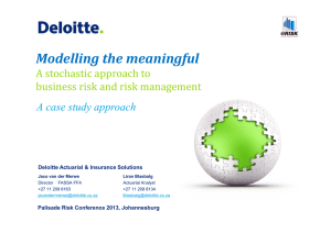 Modelling the meaningful A stochastic approach to business risk and risk management