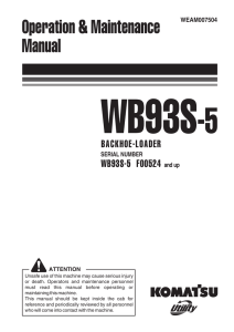 WB93S -5 Operation &amp; Maintenance Manual