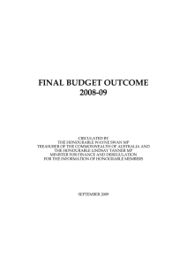 FINAL BUDGET OUTCOME 2008-09