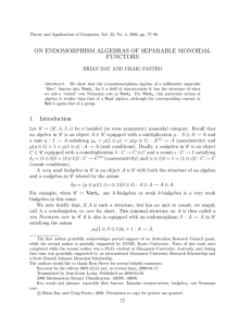 ON ENDOMORPHISM ALGEBRAS OF SEPARABLE MONOIDAL FUNCTORS BRIAN DAY AND CRAIG PASTRO