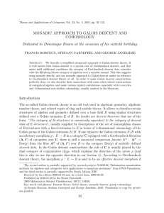 MONADIC APPROACH TO GALOIS DESCENT AND COHOMOLOGY