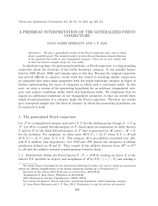 A PRESHEAF INTERPRETATION OF THE GENERALIZED FREYD CONJECTURE