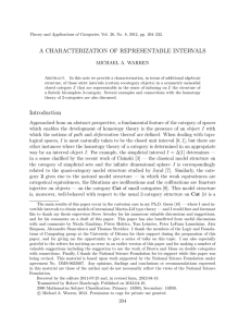 A CHARACTERIZATION OF REPRESENTABLE INTERVALS MICHAEL A. WARREN