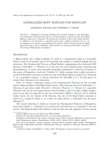 GENERALIZED HOPF MODULES FOR BIMONADS MARCELO AGUIAR AND STEPHEN U. CHASE