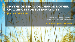   MYTHS OF BEHAVIOR CHANGE &amp; OTHER CHALLENGES FOR SUSTAINABILITY