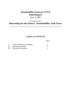 Sustainability Goals for UCCS Final Report June 6, 2005