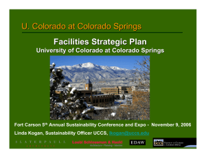 Facilities Strategic Plan U. Colorado at Colorado Springs