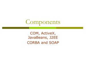 Components COM, ActiveX, JavaBeans, J2EE CORBA and SOAP