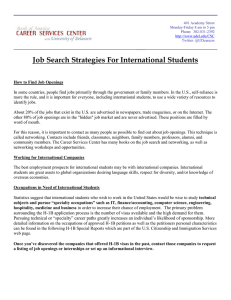 Job Search Strategies For International Students  ____
