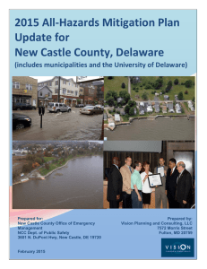 2015 All‐Hazards Mitigation Plan  Update for   New Castle County, Delaware  (includes municipalities and the University of Delaware) 