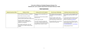 University of Delaware Pandemic Response Decision Tree